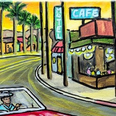 Hand Painted 8×10 Sports Car Red Original Canvas Acrylic Painting Home Decor