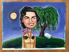 Patsy Cline oil painting original illustration on clayboard 9×12 artwork