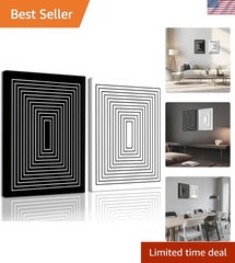Elegant Black and White Line Wall Art Set of 2 – 16×24 Abstract Decor