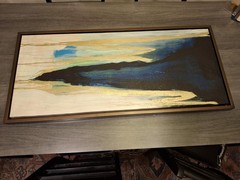 Framed Art Work Blue Bliss Gallery dark blue landscape design gold Home Decor