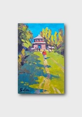 Oil painting Fortress Ukrainian painter canvas Unframed original Decor landscape