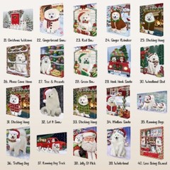 Samoyed Dog Canvas .75″ Personalized Digital Painting Christmas NWT