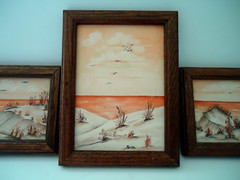3pc Artist Sara JL.Amanl Oil Painting Dune Beach Seagulls Lake Front Waves 8×6″
