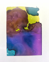 ACEO, Alcohol Ink On Yupo Paper #1, 3 Out Of 4, Abstract Style Art
