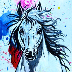 ACEO Original House Animal Abstract Acrylic Pop Art Card Hand Painting NEW OOAK