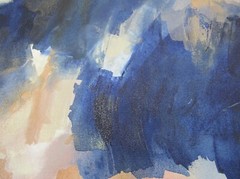 Signed abstract color field painting study 16×20 Schafer Jenni? 2015