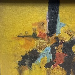 Vintage Original Abstract Oil Painting On Canvas Signed By WESSON Framed – NICE