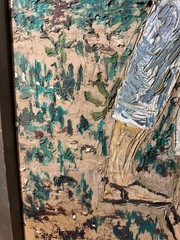 Huge Mid-20th Century „Female In Garden Scene“ Oil On Board Painting – Framed