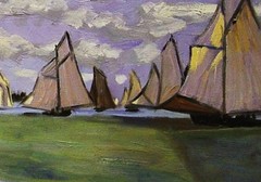 Claude Monet Repro Oil Painting – Regatta at sainte-adresse – size 36″x28″