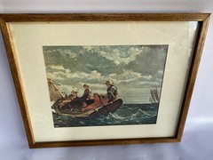 Winslow Homer ‚Breezing Up‘ Framed Nautical Art Print Fishing Boat
