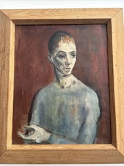 ANTIQUE PORTRAIT PAINTING WPA ARTIST LUCIUS CROWELL IMPRESSIONIST NEW YORK IL