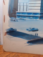 1960’s Org Watercolor Desing Rendering Commercial Mulit Story Complex RRGTS