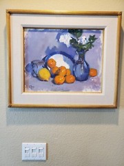 Listed Artist Raye Anne Marks Signed Framed Original Still life Oil Painting