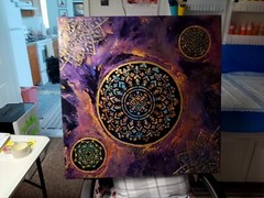 Abstract Paint Pour Art On 30×30 1.5 in Gallery Wrapped Stretched Canvas