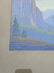 ANTIQUE YOSEMITE PAINTING LANDSCAPE SENTINEL ART DECO HARRY SEIDNER LISTED SMALL