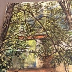 H.E. Schnakenberg 1944 Manchester VT Batten Kill Bridge Watercolor Signed