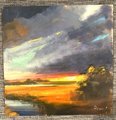 1 of 9 Landscape UKRAINE Original Oil painting DEMENKO NATALIA 8×8″ Signed WOW!