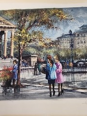 Original Watercolor Paris Rue Royale La Madeleine Signed unframed 8″x12″