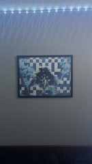 Title: “Woven Memories”. A “24 1/2in X 18 1/2in” Woven Cyanotype Piece.
