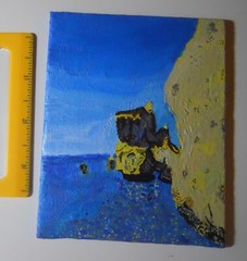 Original acrylic/canvas board painting of Cyprus‘ Aphrodite’s Rock by Lee Arnold