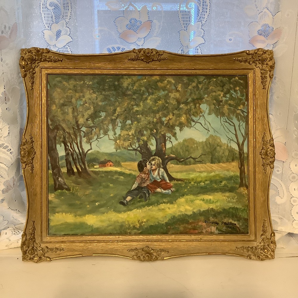 vintage original oil painting signed framed 1964 By Dorothy Paulsen 23.8 in”