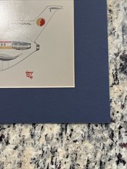 Vintage National Airplane by Hurley Signed & Matted 1989 Art Print