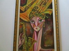 RICARDO MAYA PAINTING NICARAGUA RARE SURREALISM ABSTRACT CUBIST CUBISM MODERNISM