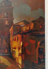 Antonio Belli Sunset in an Old Italian Village/Landscape/Original Oil Painting