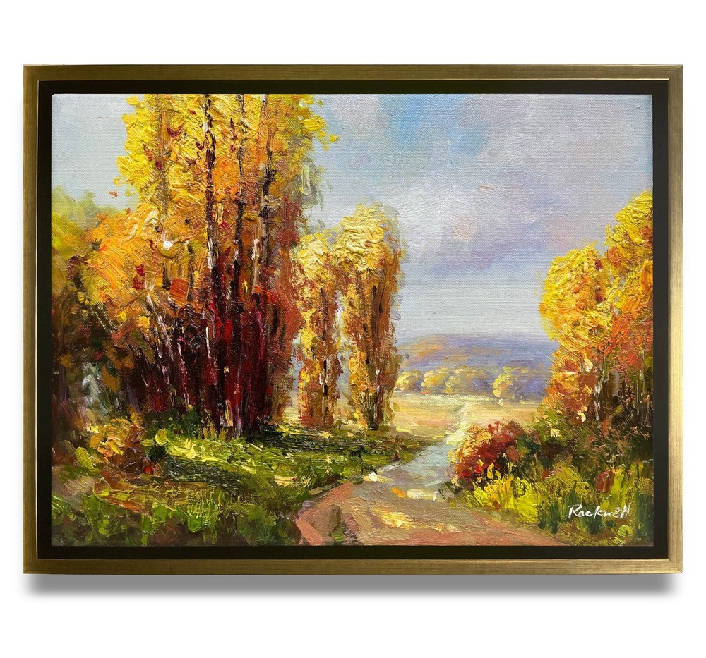 Hungryartist -Original Oil Painting of Autumn Landscape Canvas 12×16 Framed