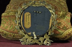 Hand paint miniature portrait in sterling silver frame, 1860’s, “Marie de Coisac