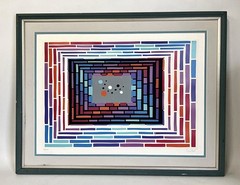 LEONARD JANKLOW SERIGRAPH MATTED AND FRAMED KINETIC ART FRAMED SIGNED NUMBERED