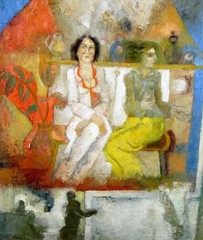 František Nikl 1935 Vracow – Prague / Expectation / Painting, Signed / 1993