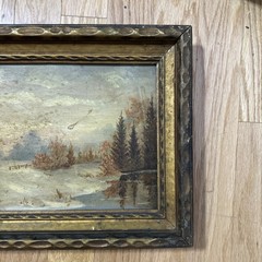 Antique Framed Ted Christensen Signed Original Painting Pink Sunset 172