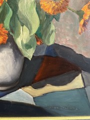 Julius Delbos „Marigolds“ SIGNED 31″x28.5″ Oil on Canvas