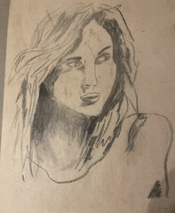 Original Charcoal Drawing Portrait 18”x24″ Ready To Frame. I Pay Shipping!