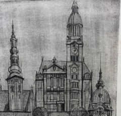 Etching Framed Czechoslovakia 1972