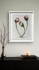 BLESSED#1585 11×14 Three Flowers Original Abstract Neo Expressionism Modern