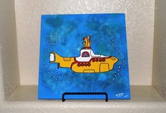Yellow Submarine Beatles Pop Art Music Flagstone Painting By Elissa Dawn Shakal