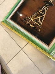Jack White Signed – Windmill – ￼Vintage Etching Gold Leaf – Original 20”
