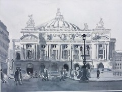 FRANCE,PARIS, PALAIS GARNIER / FRAMED / ORIG. W/C/17″W X 14″H / MIMI DAVIS,ARTST
