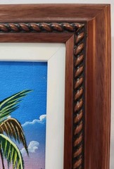 Vtg Oil Paintings St. Lucia Sugarloaf Day & Night Framed Signed Nenel Set Of 2