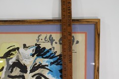 Pablo Picasso Musketeer Signed VTG Lithograph Numbered Art Framed Matted Train