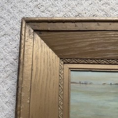 Oil on Canvas “Boy Fishing” Copy of Antonio Ermolao Paoletti Nautical Art