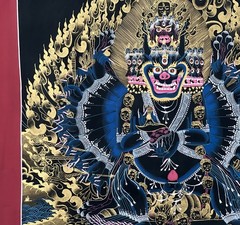 YAMANTAKA/VAJARABHARAVA WITH SHAKTI ORIGINAL TIBETAN THANGKA/THANKA PAINTING
