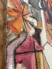 MARION JUNKIN Original Signed 1958 Cubist Still Life Oil Painting Modernist