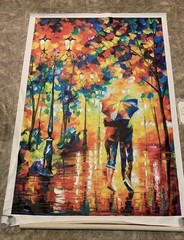 Title: „Leonid Afremov COUPLE UNDER ONE UMBRELLA“ : 72″ x 48 Limited Edition ￼