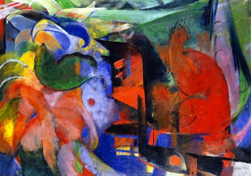 Oil painting Abstract Forms II Franz Marc hand painted on canvas art