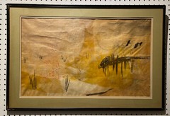 Large Signed Werner Drewes 1969 Modernist Watercolor On Rice Paper 21” X 31”