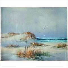 CATHERINE PARKER MELTON Canvas Oil Art Tennessee 1888-1959 Gulls Soaring Dunes