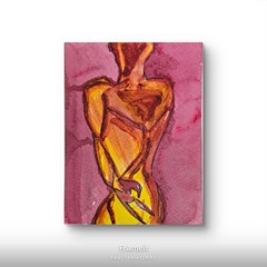 Abstract Expressionist Figurative Acrylic on Paper 4.5×6.1